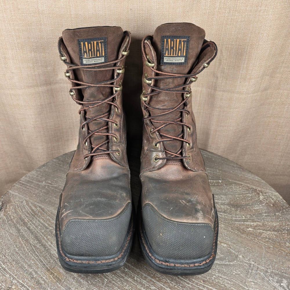 Ariat Overdrive 8" Mens 13D Brown Leather Waterproof Composite Toe Work Boots